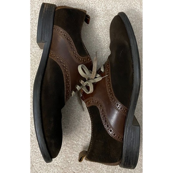 J&M 1850 Johnston & Murphy Brown Leather Suede Oxford Shoes Mens 8M 20-3676 main image 4